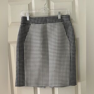 Banana Republic mini skirt black & white color block geometric mod lined 2